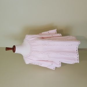 Everleigh Pink 3/4 Length Sleeve With Crochet Front and Trim Size Small